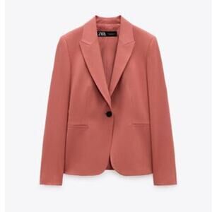 Zara Pink Single Breasted Blazer Sz 4